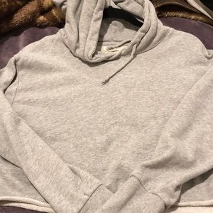 cropped grey hoodie